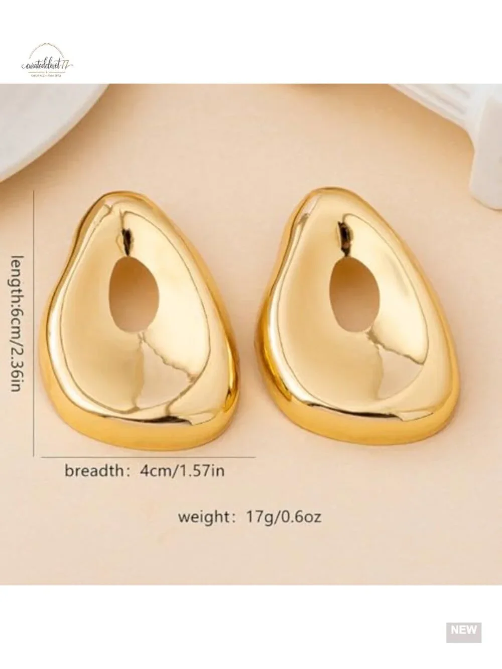 Gold Geometric Earrings Chunky Hollow Statement Drop Dangle Jewelry for Wedding